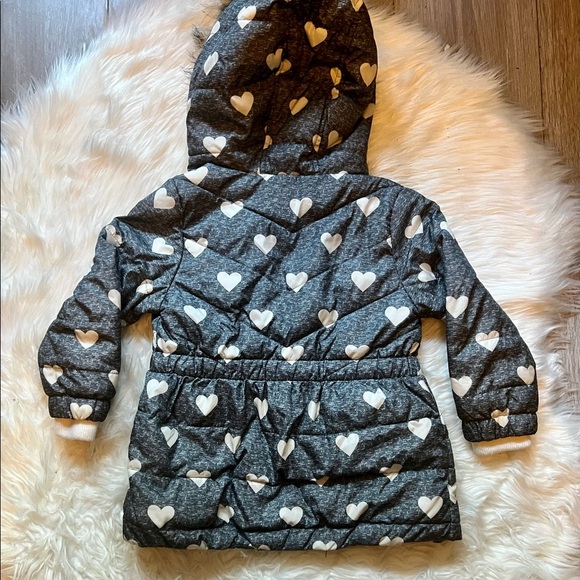 Baby Gap Girl’s jacket hearts pattern light grey - Picture 5 of 8
